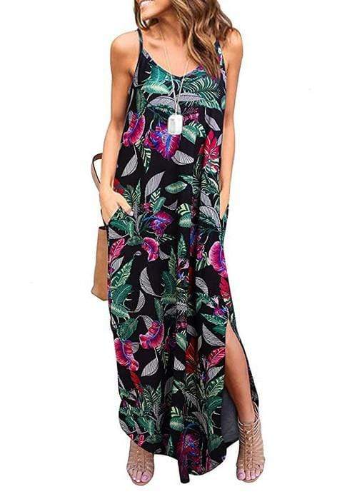 Boho Floral Print Maxi Dress