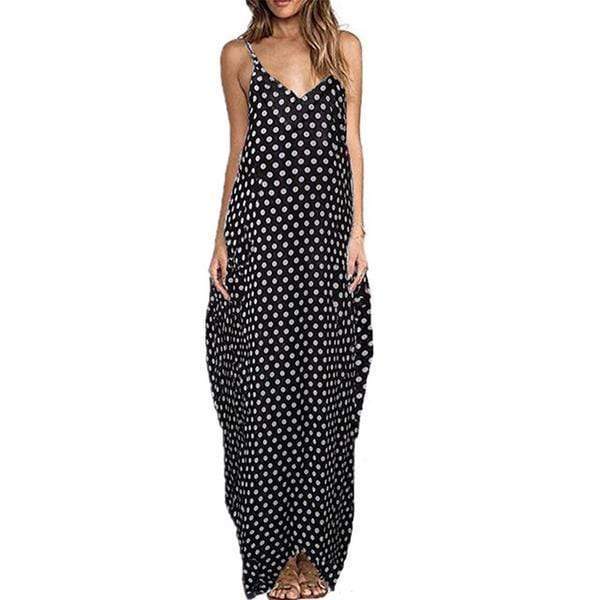 Polka Dot Loose Maxi Dress
