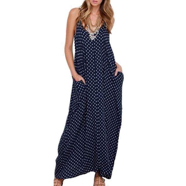 Polka Dot Loose Maxi Dress