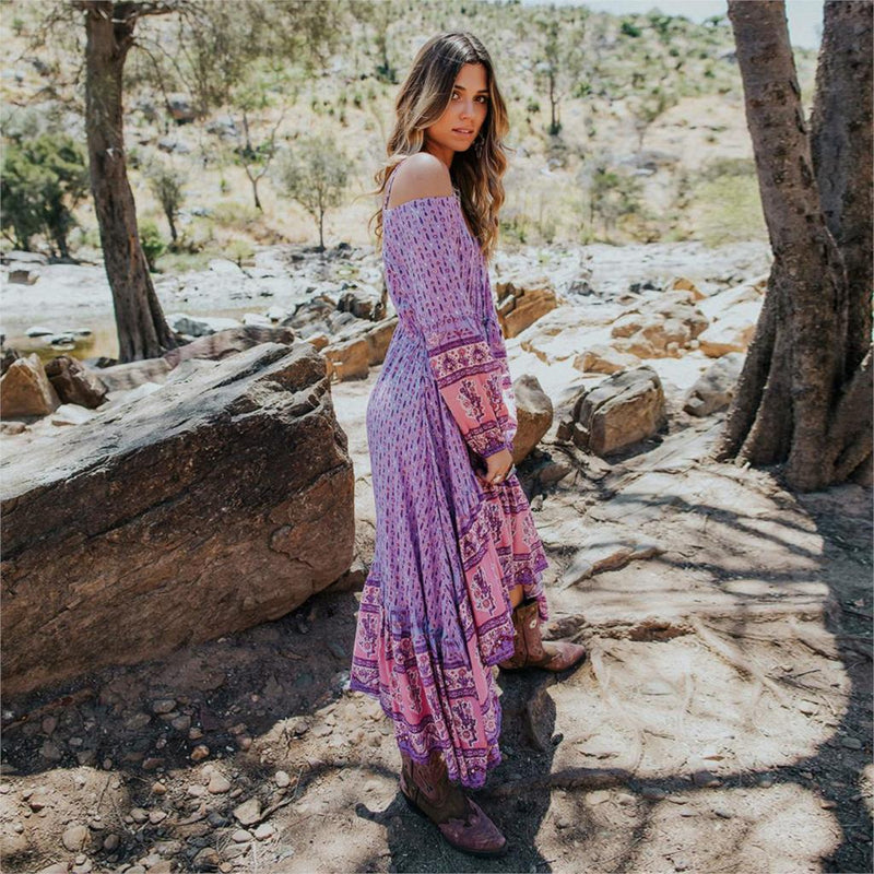 Off Shoulder Floral Print Dress