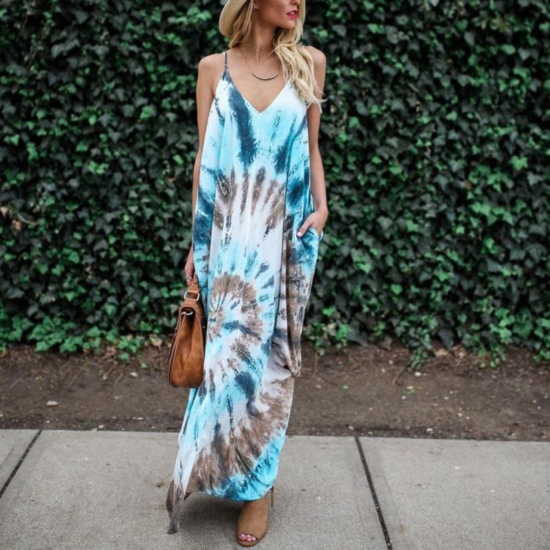 Long Loose Tye Dyed Maxi Dress