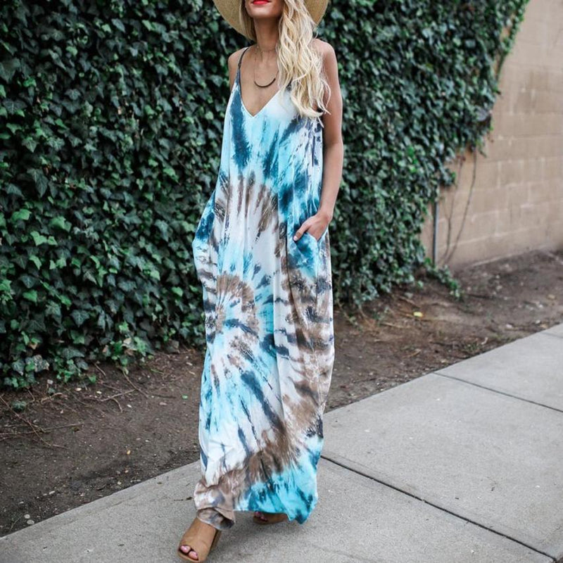Long Loose Tye Dyed Maxi Dress