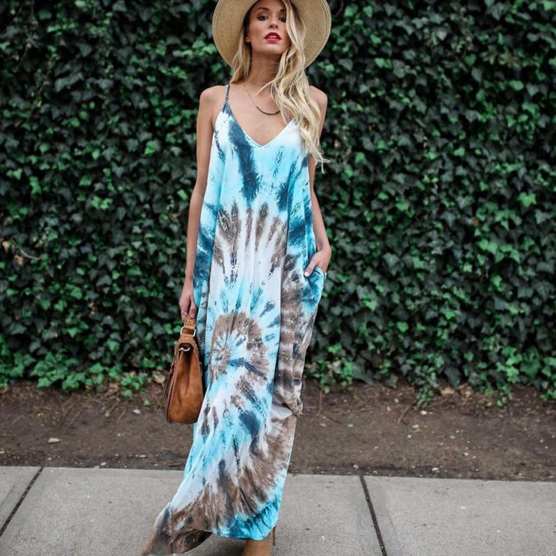 Long Loose Tye Dyed Maxi Dress