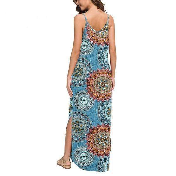 Boho Floral Print Maxi Dress