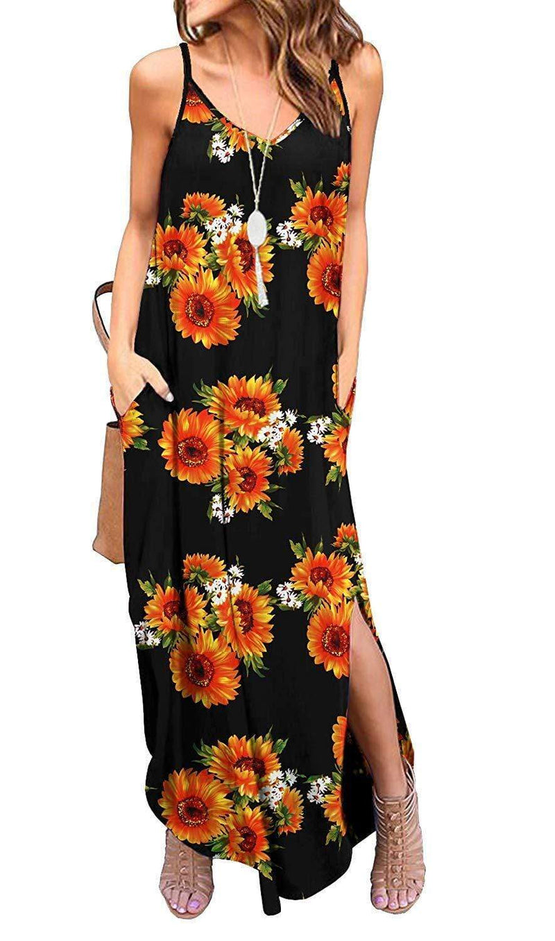 Boho Floral Print Maxi Dress
