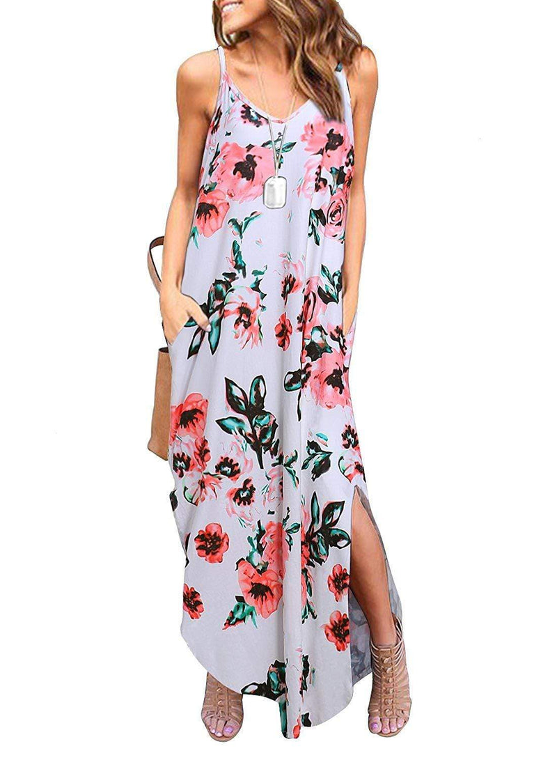 Boho Floral Print Maxi Dress