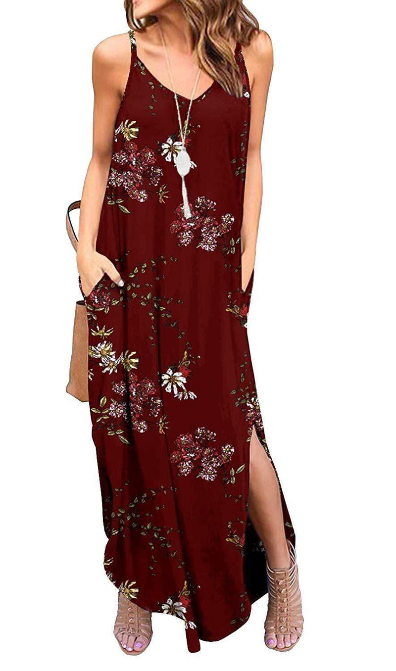Boho Floral Print Maxi Dress