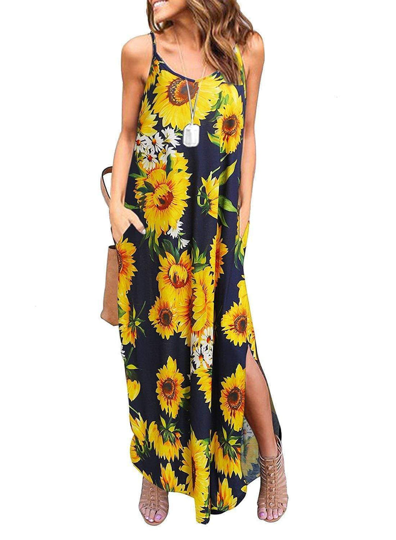 Boho Floral Print Maxi Dress