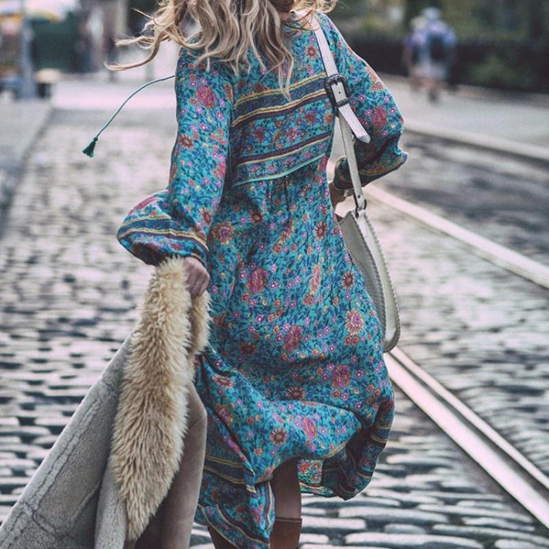 Floral Print Long Sleeve Dress