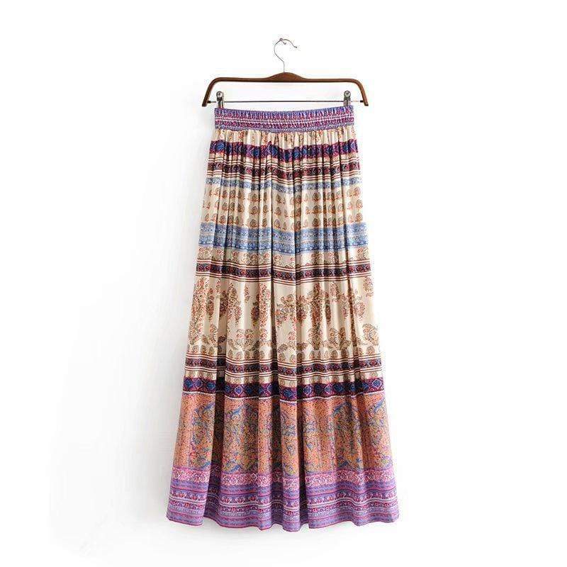 Summer Floral Print Maxi Skirt