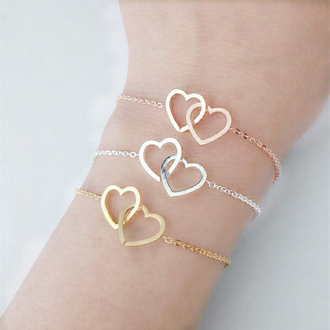 Gentle Double Heart Bracelet