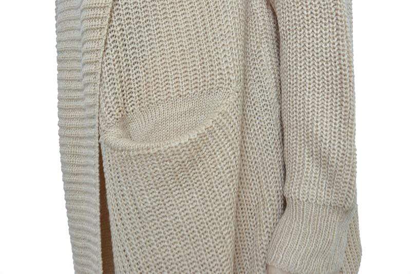 Loose Khaki Knit Cardigan