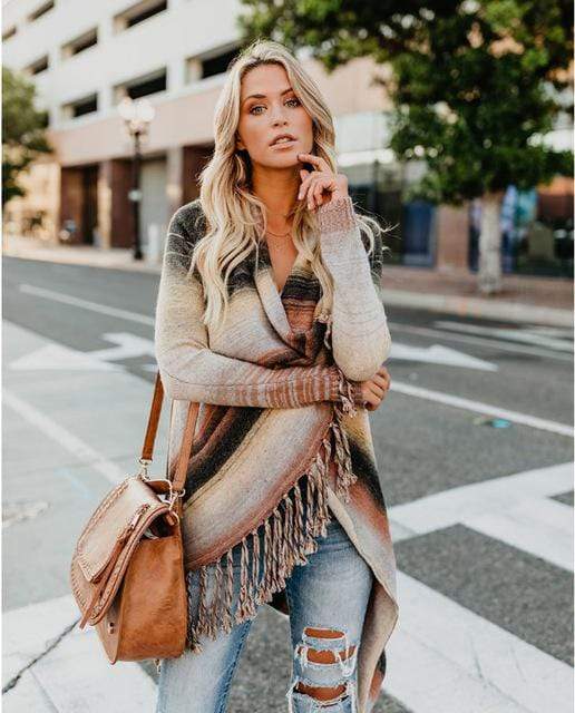Brown Shades Vintage Fringe Sweater