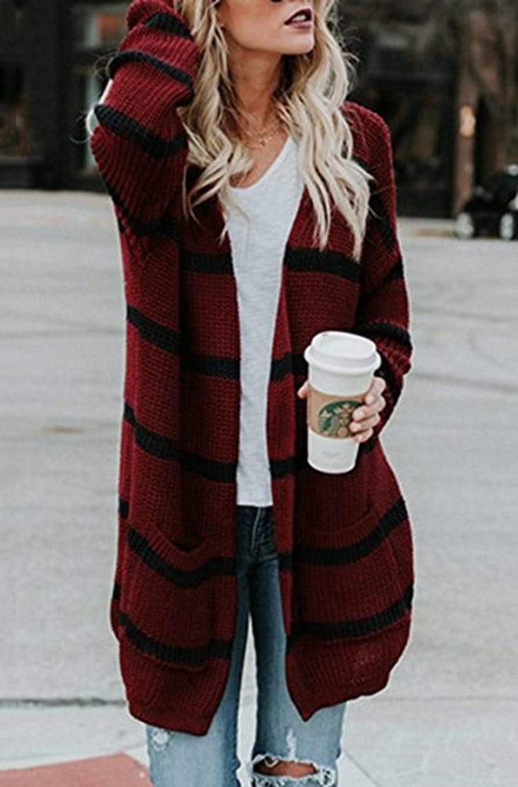 Striped Long Cardigan