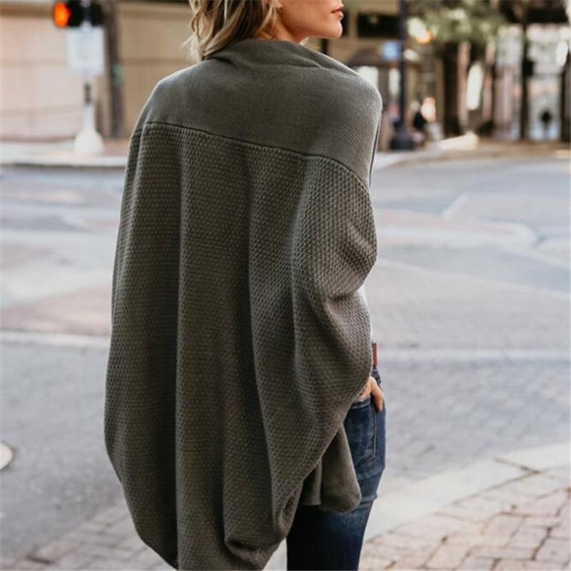 Women’s Batwing Sleeve Cocoon Cardigan – Open Front Knit with Scarf Collar