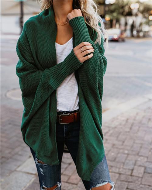 Loose Solid Color Knitted Cardigan