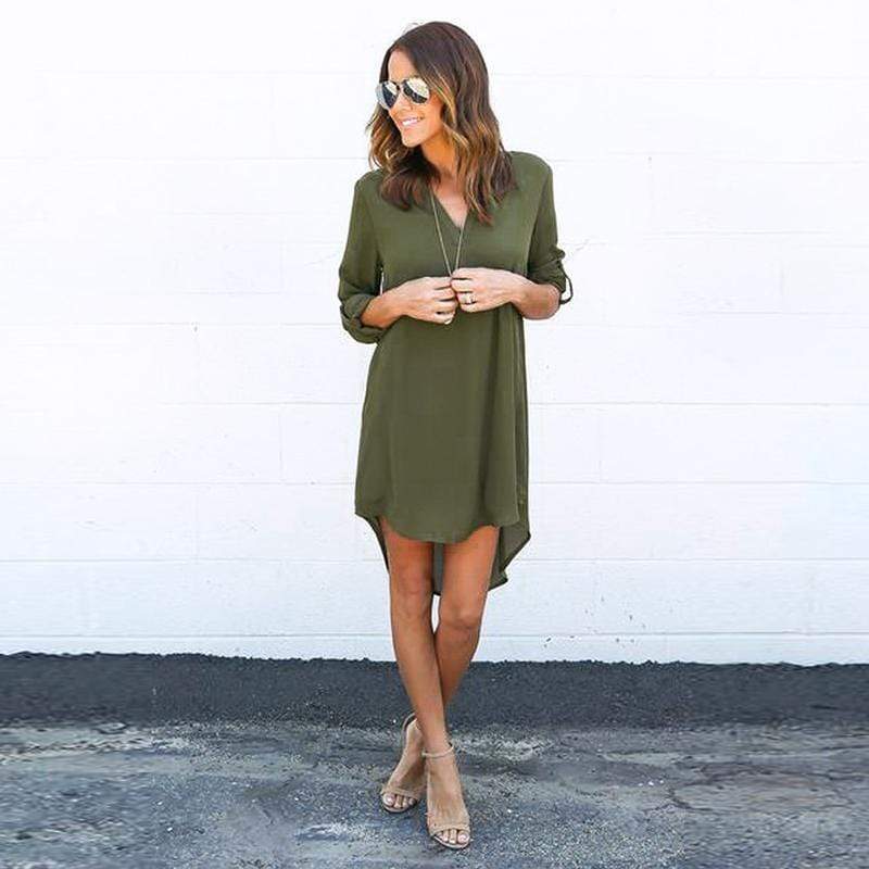 Long Sleeve Classy Dress- 5 Colors