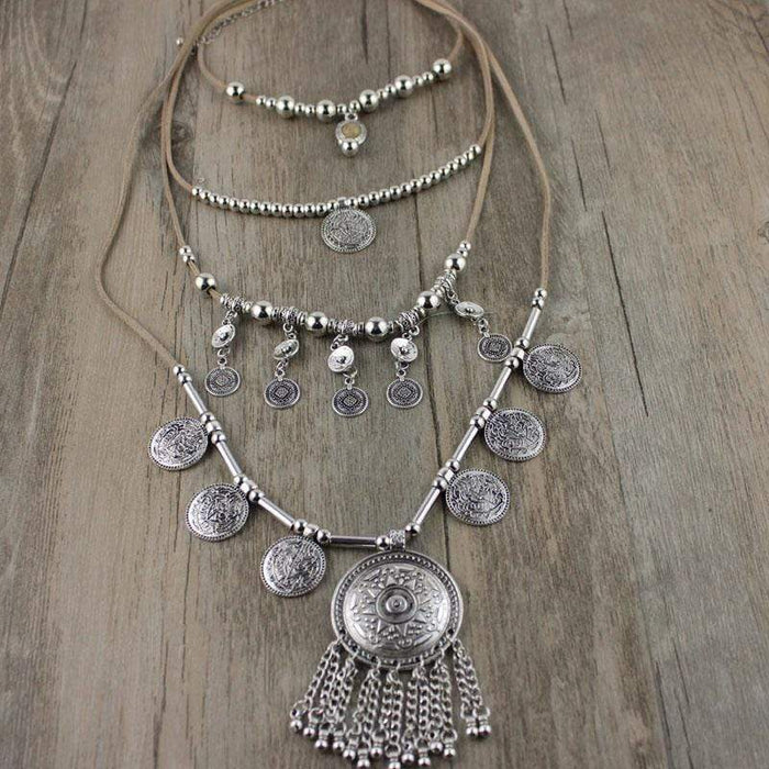 Multi Layer Silver Necklace