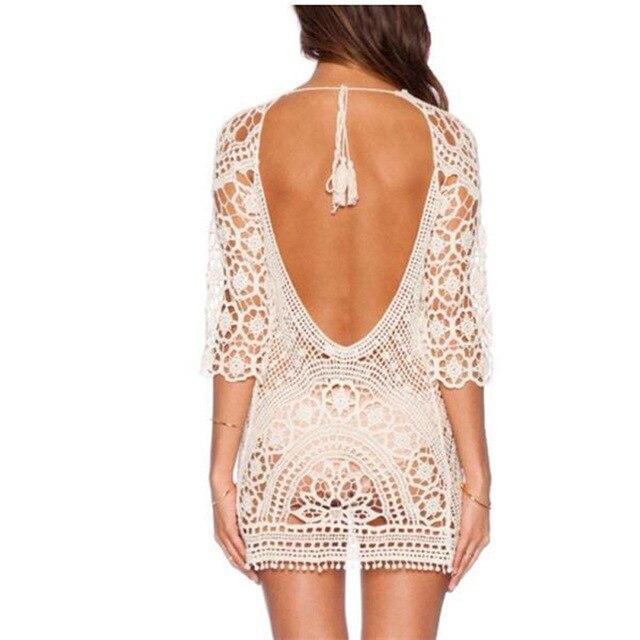 White Crochet Cover Up
