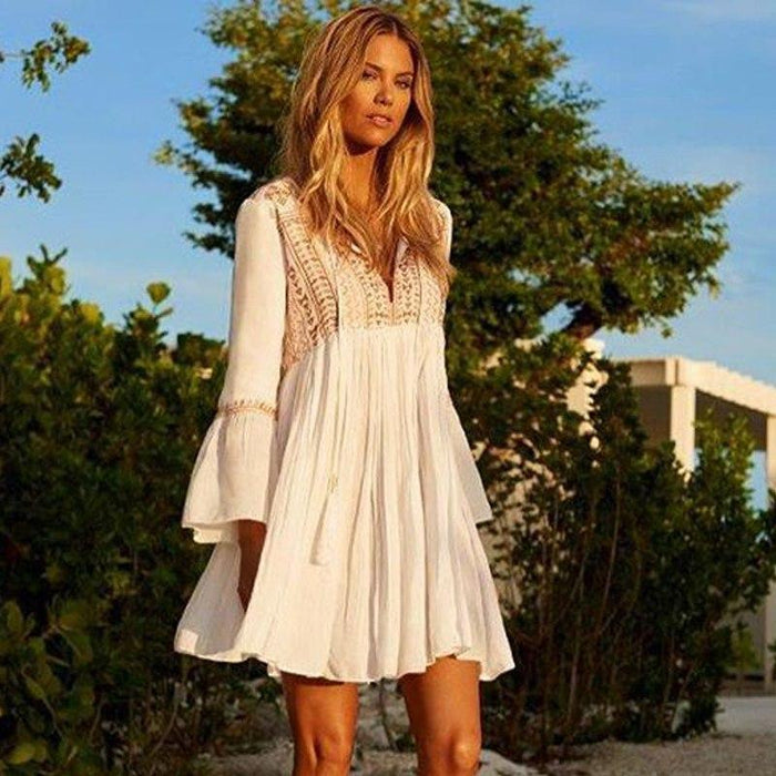 Loose Embroidered Cover Up Dress