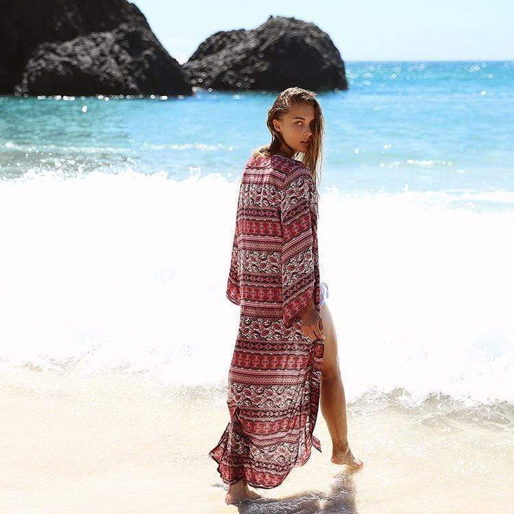Long Colorfull Beach Cover Up