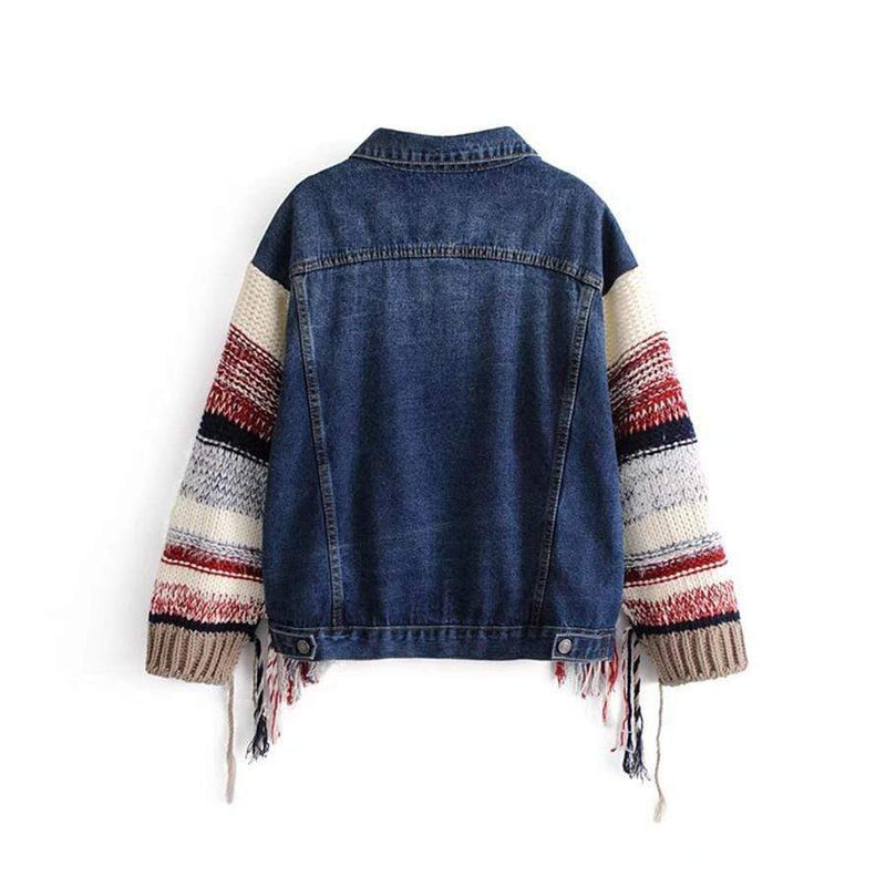 Boho Denim Sweater Jacket