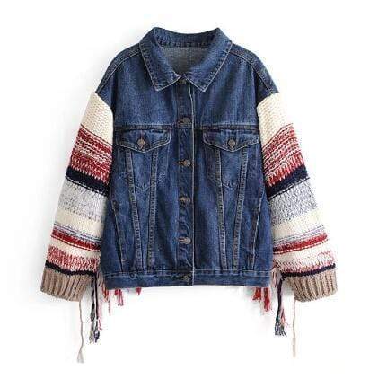 Boho Denim Sweater Jacket
