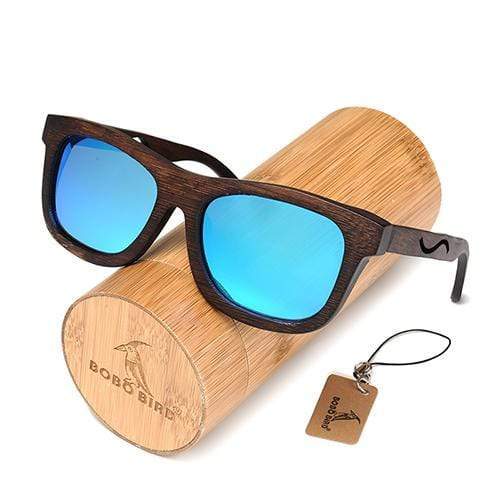 BOBO BIRD Wrap Style Wooden Sunglasses with Polarized Lenses