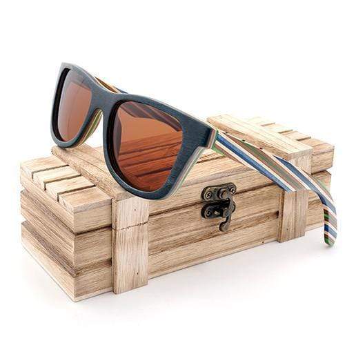 BOBO BIRD Wooden Sunglasses Striped Frames and Polarized Lenses