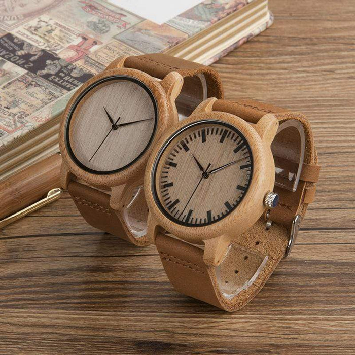 BOBO BIRD Reloj de Madera con Correa de Cuero