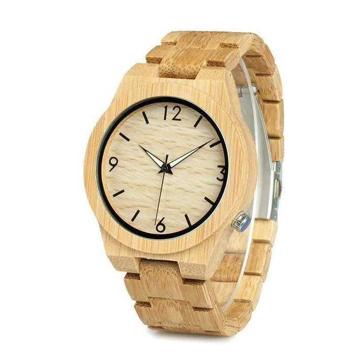 BOBO BIRD bamboe houten horloge met wijzerplaten 