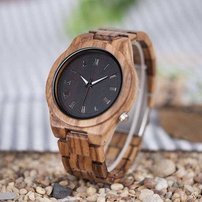 BOBO BIRD Reloj de madera completo con cebra 