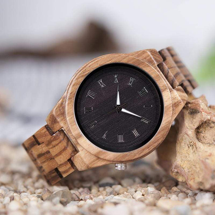 BOBO BIRD Reloj de madera completo con cebra 