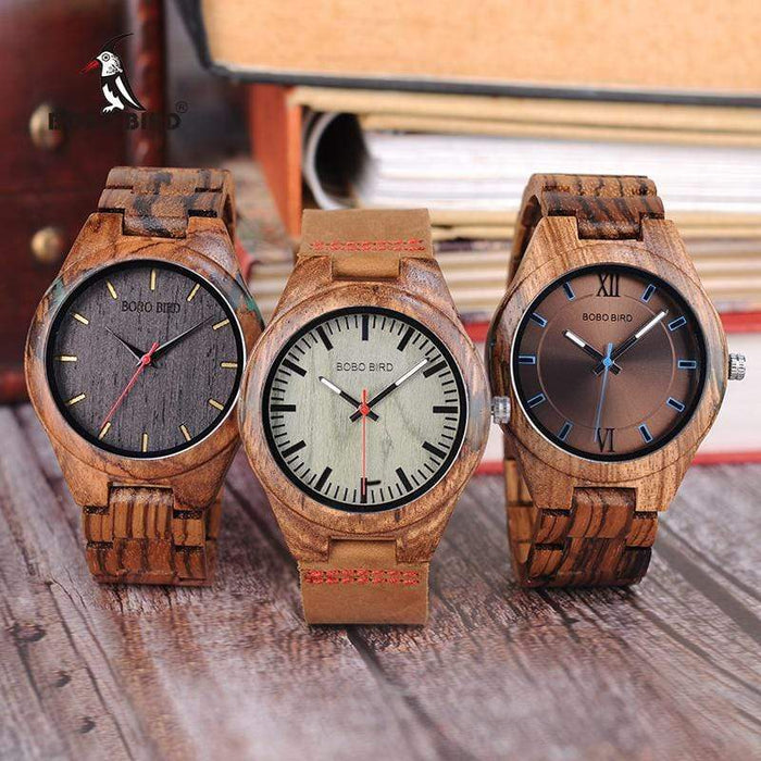 BOBO BIRD Wooden Quartz Watch in Multiple Colors