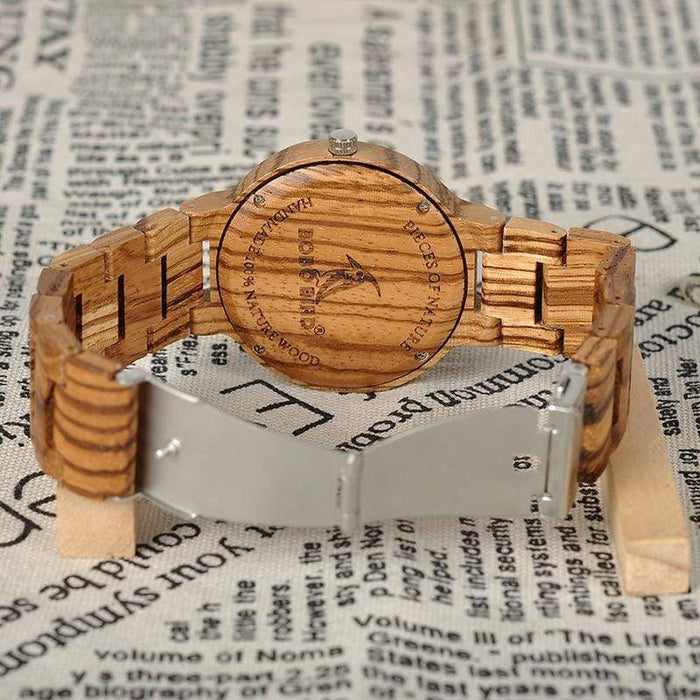 BOBO BIRD Reloj de madera estilo cebra 