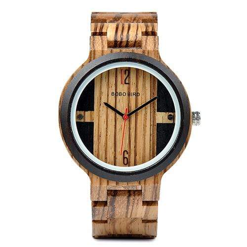 BOBO BIRD Zebra Style Wooden Watch