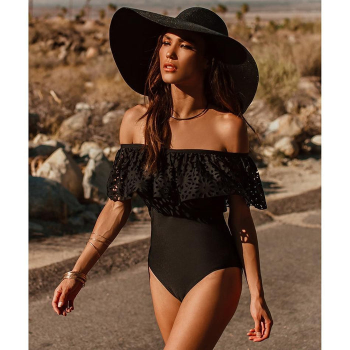Off The Shoulder One Piece Swimsuit