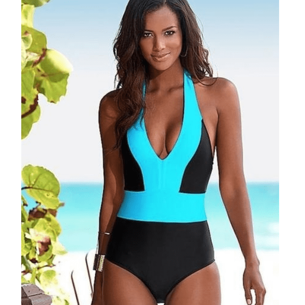 Two Tone One Piece Swimsuit