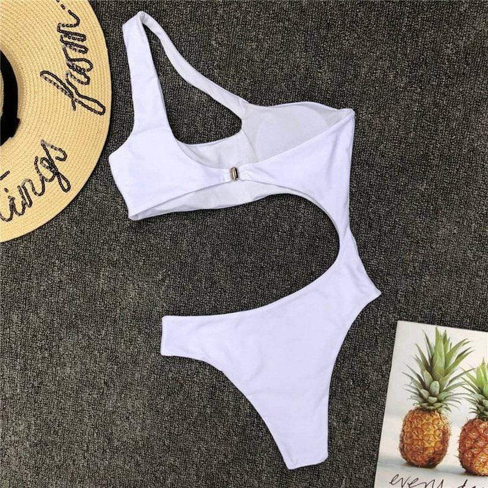 High Cut Hollow Out One Piece Swimsuit