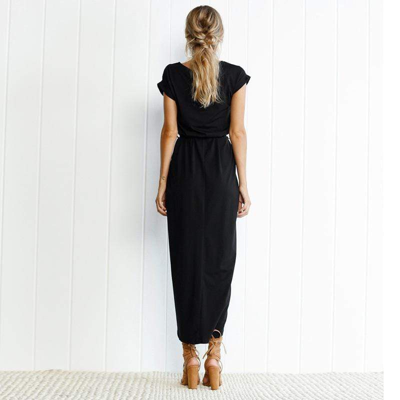 Cleft Long Maxi Dress