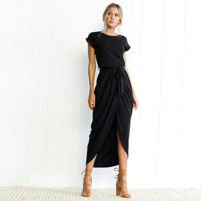 Cleft Long Maxi Dress