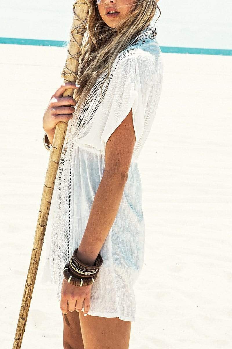 White Crochet Lace Cover Up