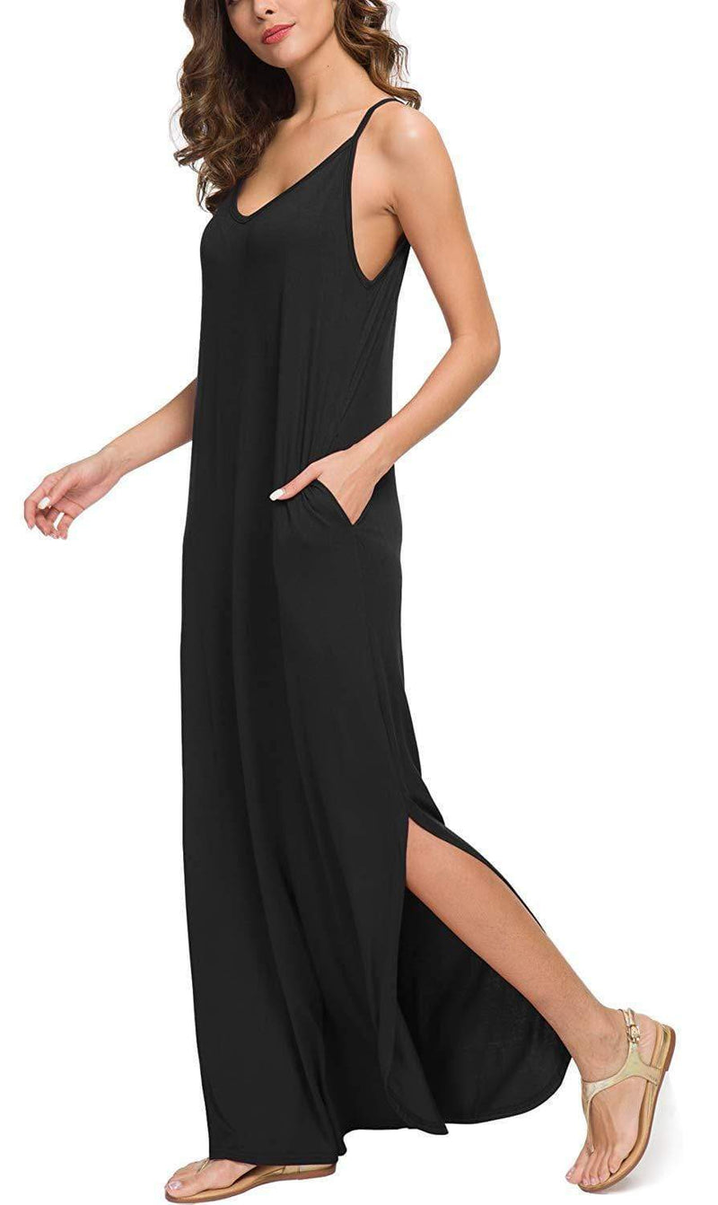 Casual mouwloze lange maxi-jurk 