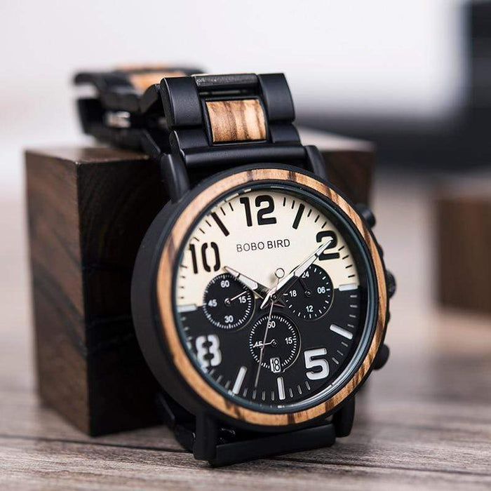 BOBO BIRD houten roestvrijstalen horloge 