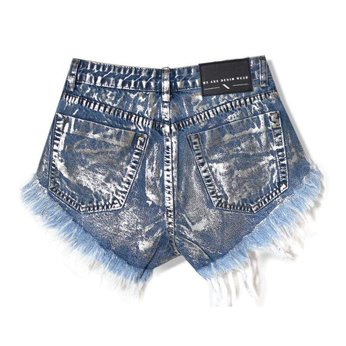 Shorts Denim with Rivets And Rift
