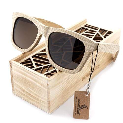 BOBO BIRD Zebra Wooden Sunglasses- Polarized Lenses