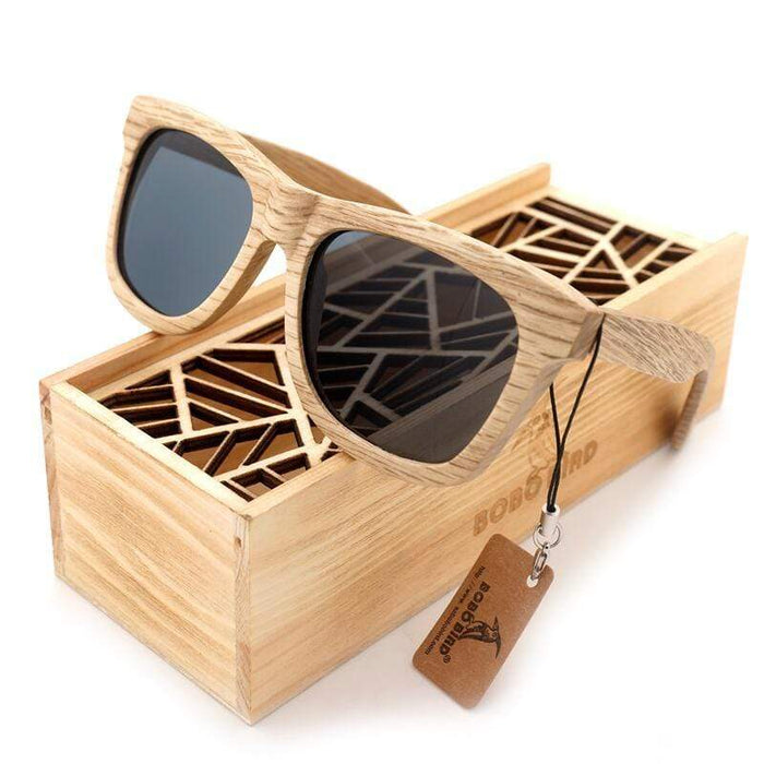 BOBO BIRD Zebra Wooden Sunglasses- Polarized Lenses
