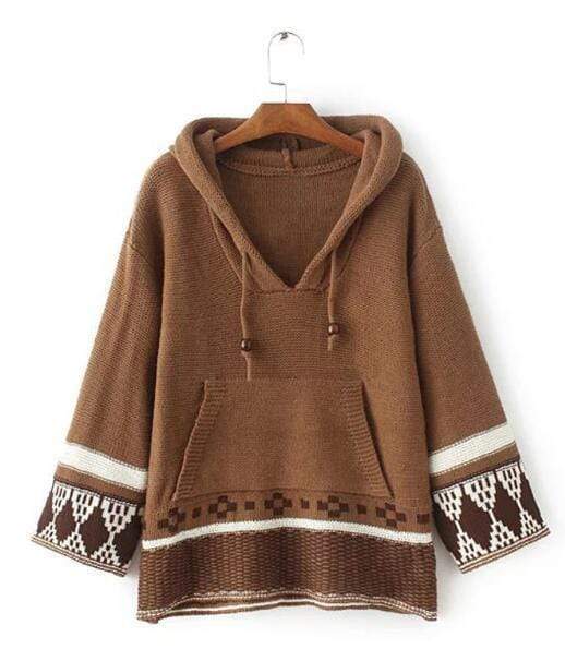 Wide Sleeve Hoodie With Embroidery
