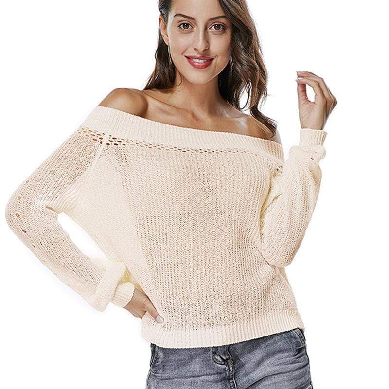 Off Shoulder Knit Sweater