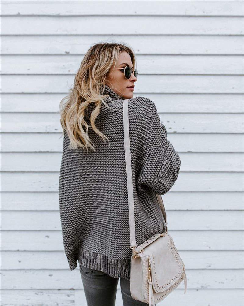 Knit Turtleneck Pullover Sweater